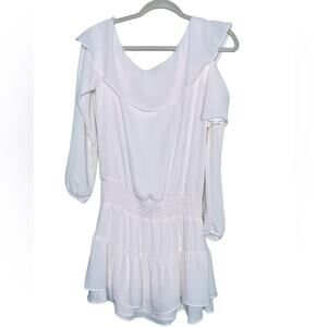 Krisa Ivory Ruffle Skirt Dress Size XS